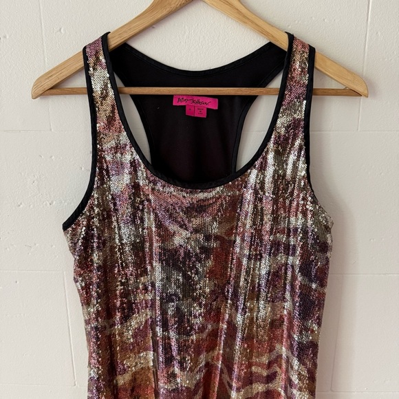 Y2K Betsey Johnson Sequin Sleeveless Dress - Picture 2 of 8